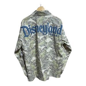 Disneyland Resort Mens Linen Blend Spirit Jersey Shirt Jacket Button Tropical M